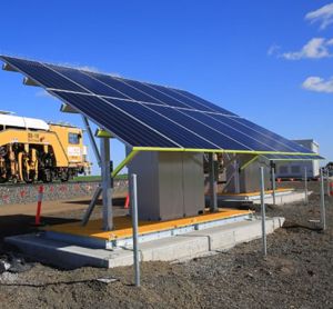 The signalling solar panels Inland Rail have installed.