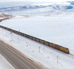 train in snow