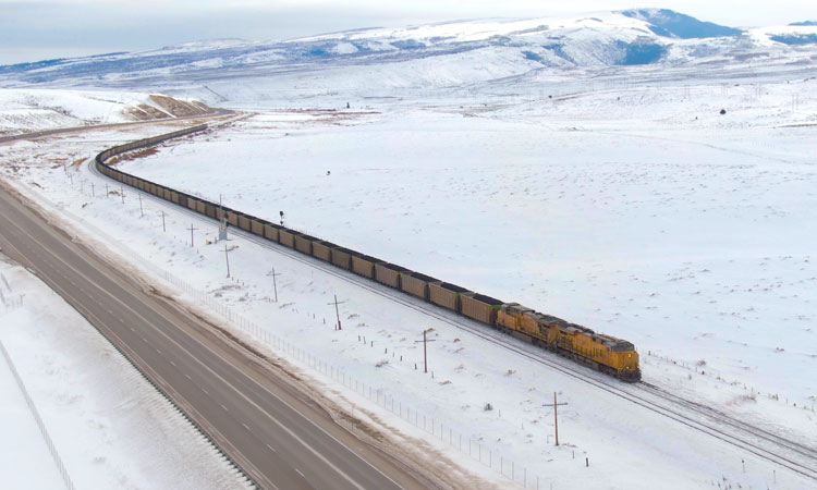 train in snow