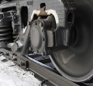 train wheelset in the snow